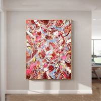 Peinture acrylique sur toile, paysage abstrait coloré, style graffiti moderne, peinture à la main, taille personnalisable, art mural sans cadre OSM