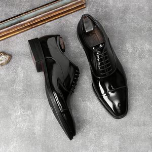 Nuevos Zapatos Formales de Negocios para Hombre, Elegantes, de Cuero, Color Cobre Retro, con Cordones, Antideslizantes y Transpirables para Oficina - Product Image 6