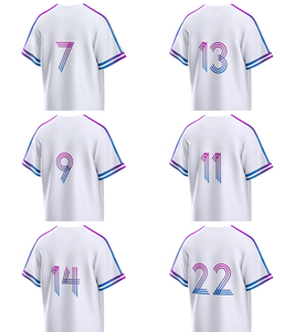 เสื้อเบสบอลทีมชาติอเมริกาสีขาวแบบเย็บติดกันราคาประหยัดสำหรับผู้เล่น ปี 2026 รุ่น <span class=keywords><strong>New</strong></span> <span class=keywords><strong>City</strong></span> # 7 # 13 # 9 # 11 # 14 # 22 ไลท์ คัสตอม - Product Image 4