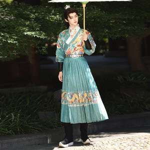 Costume Hanfu original Dragon Doré Garde du Roi Poisson Volant pour Homme, sans manches, en polyester, unisexe, adapté aux couples, printemps-automne - Product Image 5