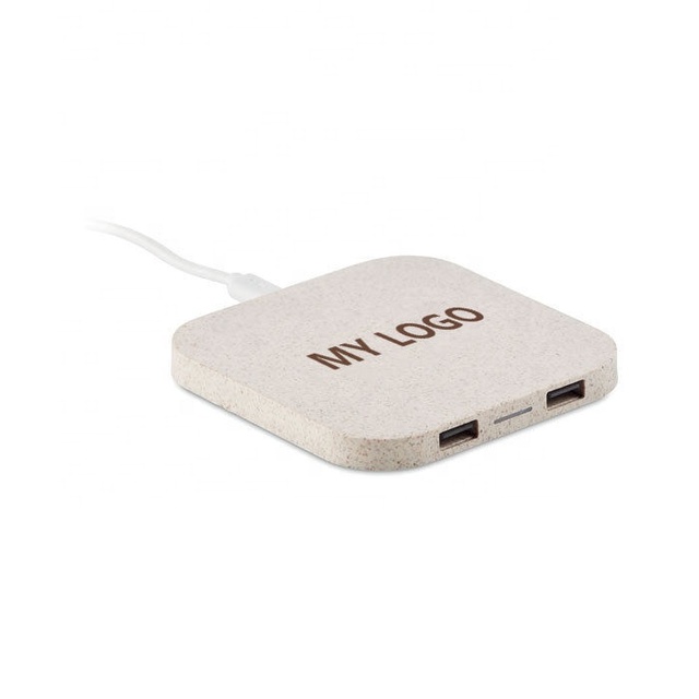 Eco-friendly Wheat Straw Plastic Wireless Charger for Phone Wireless Charging Pad Sustainable 10W Quick Fast Charging