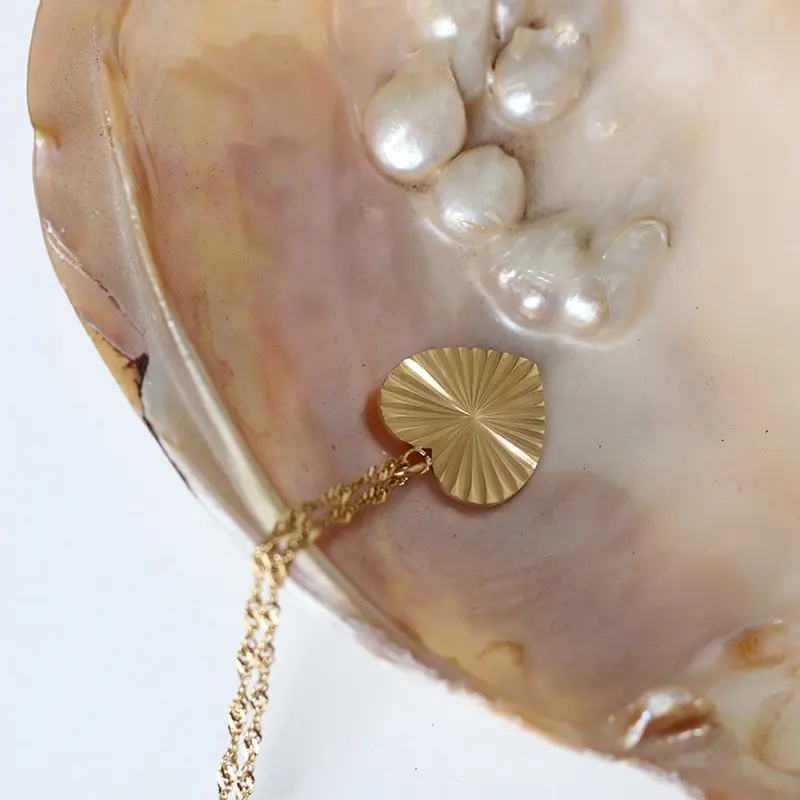 Женское ожерелье с подвеской в форме сердца, из нержавеющей стали