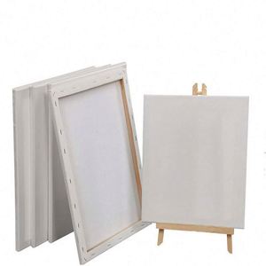 Custom Stretched Cotton Wooden Frame Artist Canvas Board-Waterproof Eco-Friendly Customizable Size <b>White</b> Blank Paint - Product Image 1
