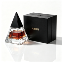 Vente en gros de flacons de parfum en verre carrés roses de 30 ml, 50 ml, 100 ml, flacon de parfum en verre transparent givré de haute qualité avec couvercle doré