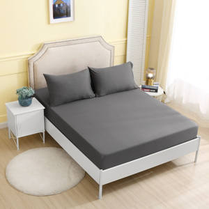 Ensemble <span class=keywords><strong>de</strong></span> literie haut <span class=keywords><strong>de</strong></span> gamme pour la maison, 4 pièces, couleur unie, en bambou, drap-housse, prix <span class=keywords><strong>d</strong></span>'usine - Product Image 1