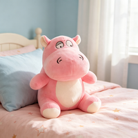 Peluche Hippopotame Rose Douce et Moelleuse, Jouet en Peluche Hippopotame en Gros, Fabricant de Jouets en Peluche Personnalisés, Cadeaux pour Enfants