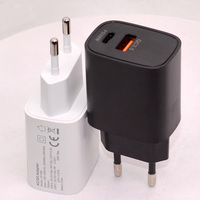 Charger Dinding USB A+C PD 20W QC3.0 Tipe C Pengisian Cepat dengan Logo Kustom, Colokan EU, untuk Samsung Android, Power Bank, Pengisian Cepat