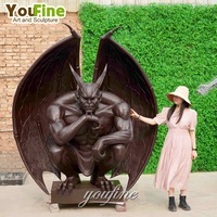 Statue de gargouille antique en bronze de monstre en métal de décor de jardin extérieur