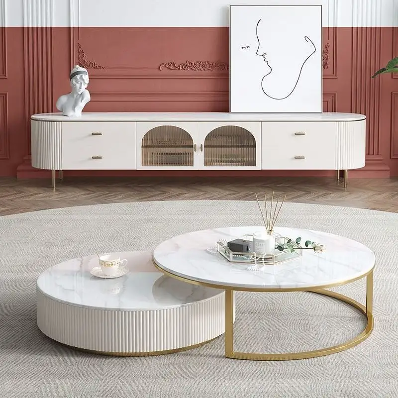 Table basse en marbre Table de centre Couchtisch pour le salon Meubles maison mesa de centro Table basse de salon meuble chêne