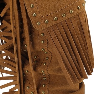 Botas Vaqueras Occidentales Color Bronceado con <span class=keywords><strong>Flecos</strong></span> y Tachuelas para Mujer, Botas de Vaquera de Media Pantorrilla con Punta Puntiaguda para Estilo Country y Moda Rodeo - Product Image 6