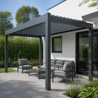 Pergola en aluminium Jiake avec lames bioclimatiques réglables, abri imperméable pour projets de villas, jardins, terrasses et espaces de loisirs