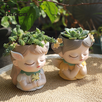 ROOGO 1 pièce Pot de fleurs en résine Fée ailée adorable pour plantes succulentes, pour l'extérieur et la maison, pour jardins et jardinières