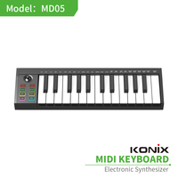 KONIX Keyboard elektronik, layar LED 25 tombol MIDI alat musik komputer arranger piano elektronik