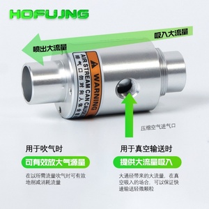 Amplificador de Flujo de Aire, Expulsor de Vacío Serie ZH, Piezas Neumáticas de Aleación de Aluminio, Sello NBR ZH-B-X185, Marca Hofujng/OEM, 1 Año de Garantía - Product Image 3
