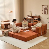 Ensemble de canapés modulaires de luxe modernes pour salon, rectangulaires, 2 et 3 places, en velours côtelé, rembourrés, pour villa