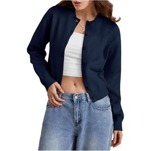 Cárdigan Corto Personalizado para Mujer, Ligero, Tejido, con Botones, Estilo Casual, Moda Otoño 2025 - Product Image 3