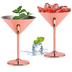 Verres à cocktail, martini et vin rouge élégants et incassables en acier inoxydable 250 ml, avec logo personnalisé, pour bar, qualité alimentaire, Margarita - Product Image 1