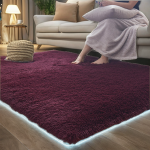 Customized Modern High Pile Solid Color Floor <b>Rugs</b> Soft Fluffy Shaggy Non-slip for Living Room Home & Travel Use - Product Image 2