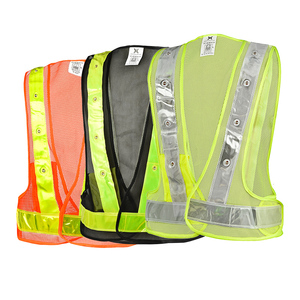 CITICITY Custom logo Mesh Polyester Safety Vest Night Traffic Adjustable Size Reflective Running Vest with 16 Led Lights - Product Image 1