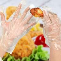 100 pièces de gants en plastique transparents en PE imperméables et légers, gants jetables pour la cuisine