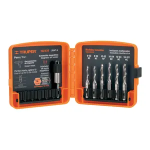 Juego de 6 brocas HSS con macho de roscar para metal, TRUPER - Product Image 1