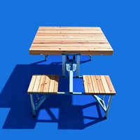 Ensemble table et bancs de pique-nique pliants en bois massif, design traditionnel, style valise compacte, pour camping extérieur, vente en gros