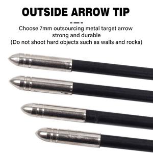 SPG 7 mm freccia in fibra di vetro tiro con l'arco 30 pollici Outsourcing punte fisse arco ricurvo tradizionale frecce per pratica di <span class=keywords><strong>caccia</strong></span> all'aperto - Product Image 4