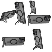 Casing Pelindung Magnetik Transparan dengan Penyangga untuk iPhone 17 Air 16 Pro Max 15 14 13 12 Plus 11, Grosir Casing Ponsel