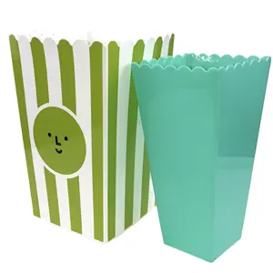 正方形異なるサイズプラスチック製パーソナライズされたカスタム印刷ポップコーンカップ/ボックス卸売