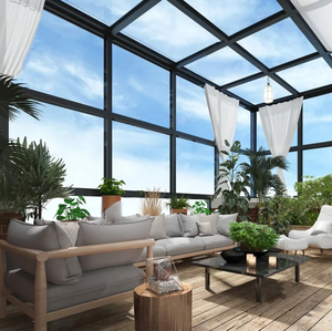 Maison moderne en verre pour jardin d'hiver <span class=keywords><strong>solarium</strong></span> avec toit plat en verre trempé et cadre en aluminium - Product Image 3