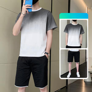 Vente en gros d'usine, logo personnalisé, costume en coton pour homme à manches courtes, Traje Manga Corta, ensembles de t-shirts à manches courtes pour homme - Product Image 2