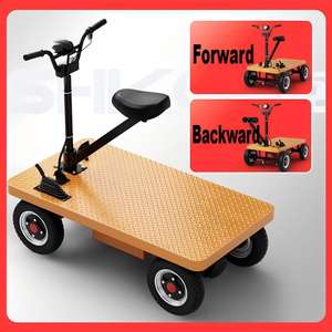 Chariot de transport électrique à quatre roues, chariot à plateau électrique, chariot à main, véhicule de transport, camion à plateau à quatre roues - Product Image 2