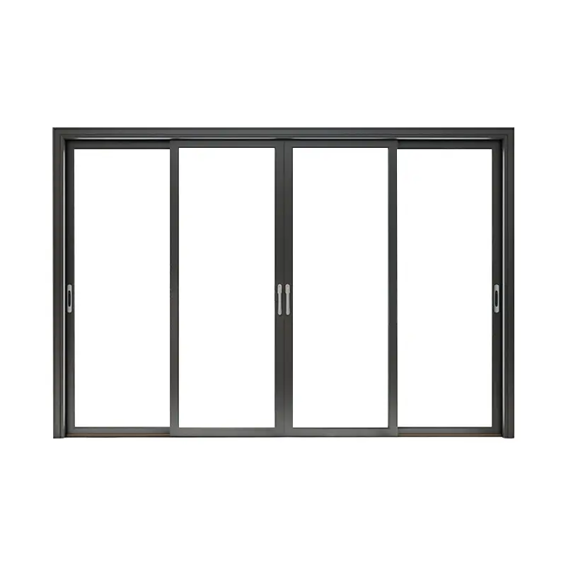 Aluminum Sliding Doors Soundproof Double Glass Customize Price 2 Tracks Graphic Design Alloy Stainless Steel Modern Hotel