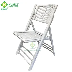 Outdoor used wood White color Bamboo Folding Chairs