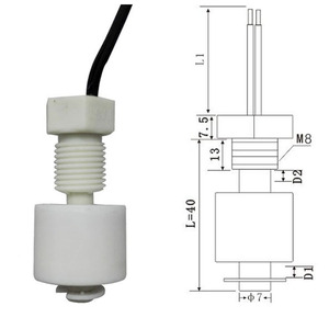 KOLAS FAST-47LP-F30 Industrial Liquid Level <b>Sensor</b> with Magnetic Reed <b>Switch</b> and Float Ball Screwing Mounting - Product Image 6