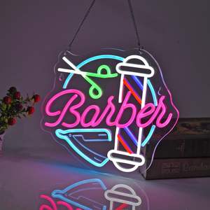 Letrero de neón de peluquero, luces de neón, decoración de arte de pared colgante para barbería de negocios - Product Image 4