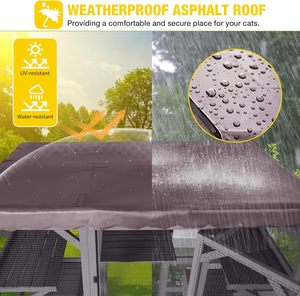 Catio Firwood House Playpen <b>Large</b> Solid Waterproof Breathable Eco-Friendly Jumping Platforms Walk-in Condo Outdoor Living - Product Image 3