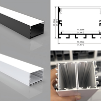 Luminaire linéaire LED W50x35mm, longueur et puissance personnalisables, en aluminium 6063, diffuseur PC laiteux, noir/blanc, pour projets intérieurs commerciaux, bureaux, hôtels, OEM