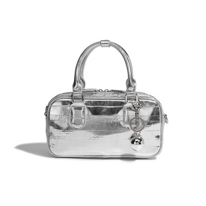 New Fashion Silver High-End Women's Boston <b>Pillow</b> Bag <b>Small</b> Square Handheld PU Single Shoulder Crossbody Size-Versatile Tanjing - Product Image 5