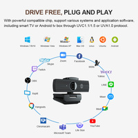 Kamera Web UHD 3840x2160P, kamera Web 4k 30fps PC USB dengan mikrofon