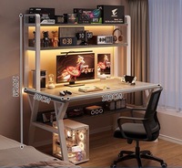Bureau d'ordinateur avec étagère intégrée, bureau d'étude moderne et minimaliste pour la maison, bureau d'écriture simple pour étudiant dans la chambre
