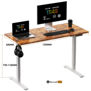 Bureau debout modulaire en <span class=keywords><strong>bois</strong></span>, résistant aux rayures, à hauteur réglable ergonomique, à un moteur, 2 étages, vente chaude 2026 - Product Image 3
