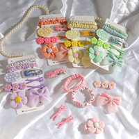 Ensemble de pinces à cheveux en tissu avec nœuds et chouchous floraux pour enfants et filles – Accessoires capillaires mignons et esthétiques – Vente en gros – Coffret cadeau boutique