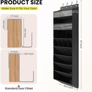 Heavy-Duty Large Capacity 10-Tier Over Door <b>Shoe</b> Rack with Bamboo Baffles Anti-Scratch <b>Hooks</b>, for Closet Dorm Home Organization - Product Image 5