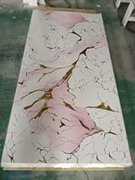 Panneau mural en PVC imitation marbre, revêtement UV, imperméable, pour la décoration de couloirs et d'hôtels