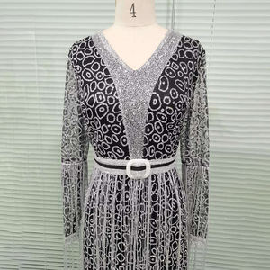 Vestidos de Fiesta de Estilo Nuevo, Vestido de Noche Largo con Lentejuelas, Negro + Borla, Vestido de Lentejuelas Negro - Product Image 4