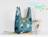 Petit sac à main personnalisé mini sac à provisions écologique sac Oxford portable pliable pour supermarché Kitty