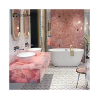 Vente en gros de pierre naturelle de luxe, marbre rose, quartz rose, cristal rose, grande dalle