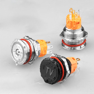 Lanboo 19 Mét IP65 Led xe 9-24V đẩy nút chuyển đổi thắp sáng không thấm nước chốt kim loại 1No 1Nc 5-Pin Made Brass thép không gỉ - Product Image 4