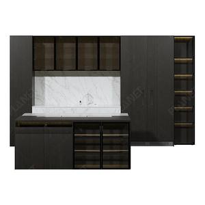 טרומי מטבח עמוק כהה צבע שחור ציור מטבח ארגונית פינת ארון שייקר מוצק עץ - Product Image 1